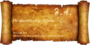 Hrabovszky Alex névjegykártya