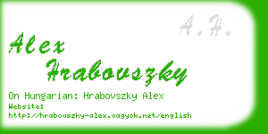 alex hrabovszky business card